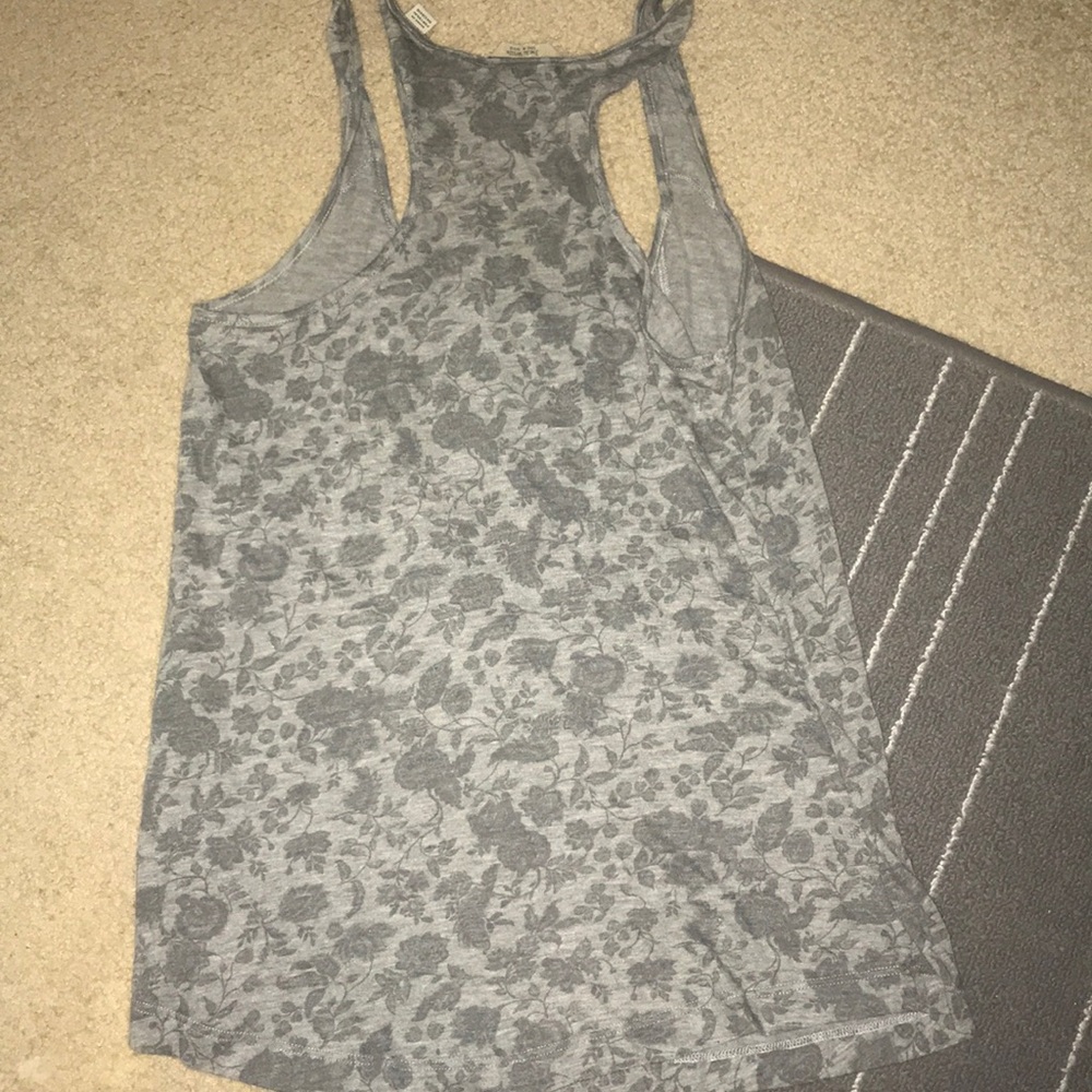 Jack Wills gray flower print button down tank top - Picture 2 of 3